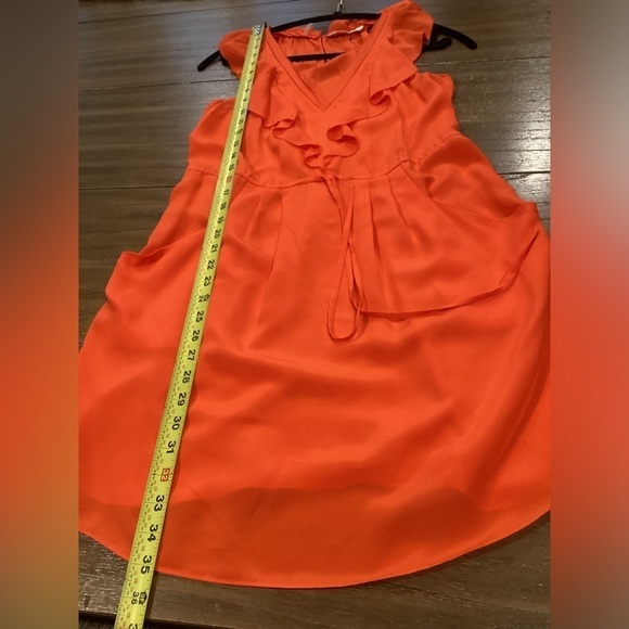 Rebecca Taylor neon orange silk Oh What A Night dress with pockets size 4 - Picture 5 of 10